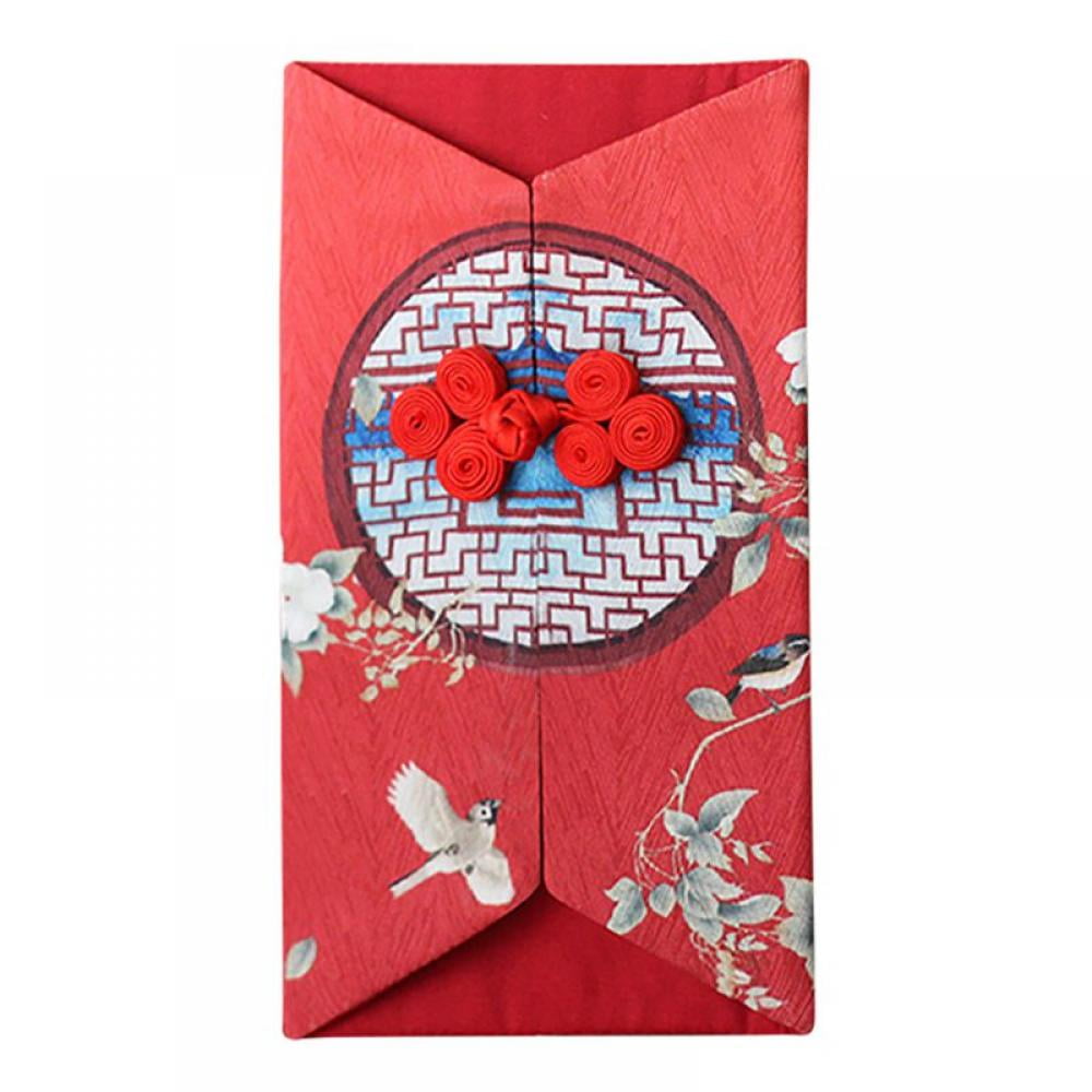 Chinese Red Envelopes for Cash Kids Lucky Money Pockets,Traditional Drawing  Hong Bao Card Envelopes Gift Wrap Bags for New Year,Spring  Festival,Birthday and Wedding 