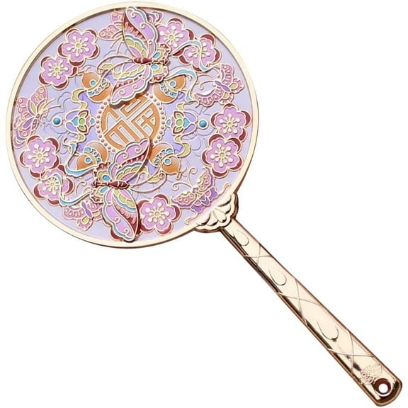 Chinese Relief Makeup Mirror Vintage Cloud Sparrow Handheld Mirror Portable Cultural Makeup Mirror Travel Handheld Mirror