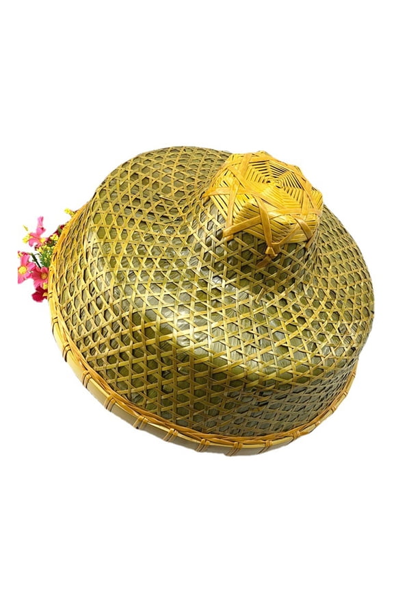 Chinese Retro Fisherman Hat Handmade Weave Straw Bucket Hat Dance Props Cone Fishing Sunshade