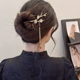 thumbnail image 1 of Chinese Retro Metal Hair Stick Plant Hair Accessories Tassel Pendant Hair Pins for Ladies and Girls #6Light pink plum, 1 of 5