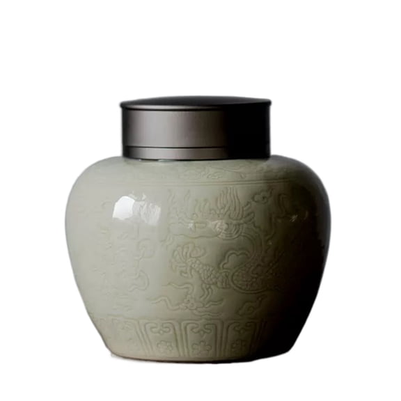 Chinese Retro Style Tea Tin Tea Storage Tea Caddy Tea Canister Tea Storage Container Tins Jar with Airtight Double Lids Porcelain Tea Jars, 500ML