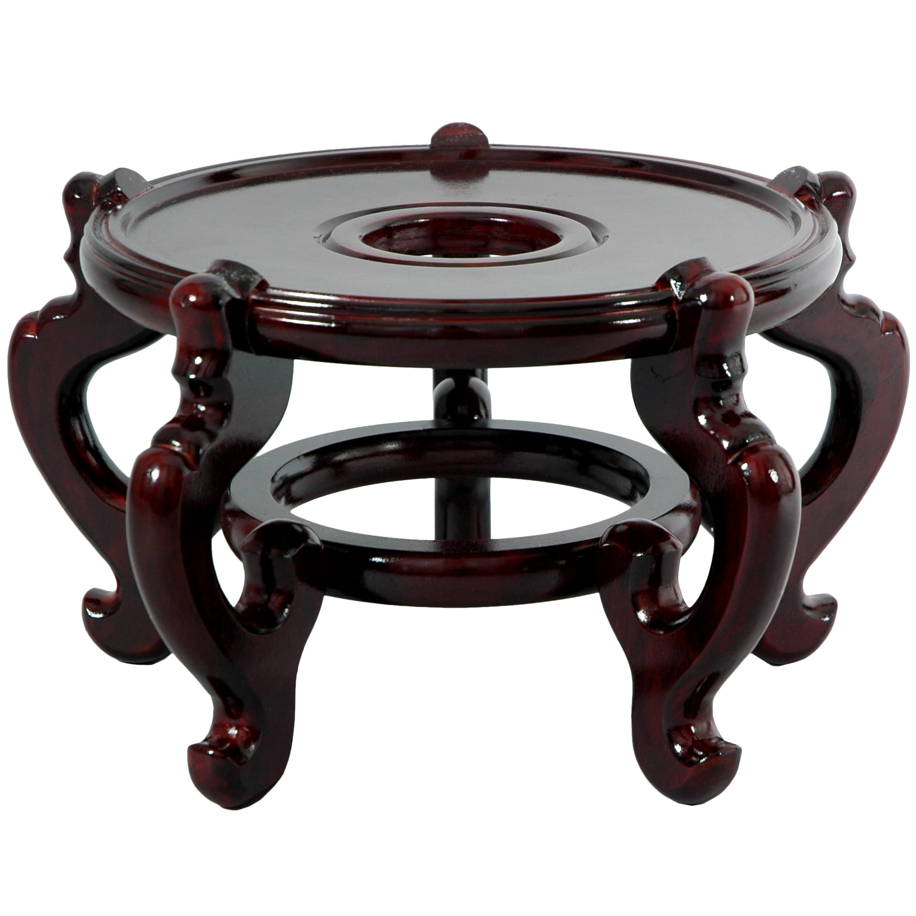 Chinese Rosewood 5 Leg Fishbowl Display Stand - Size 11.5 in. Base Diameter