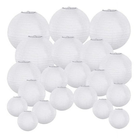 Chinese Round White Paper Lantern,Paper Lanterns Hanging Lanterns Wedding Party Decorations