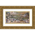thumbnail image 1 of Chinese School 14x9 Gold Ornate Wood Framed with Double Matting Museum Art Print Titled - A Lake Scene With Figures Celebrating a Festival, 1 of 4