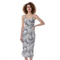 thumbnail image 1 of Chinese Sea Dragon Pattern Print Slim Fit Midi Cami Dress, Dragons Fashion Summer Maxi Sexy Casual Dress For Women, 1 of 4