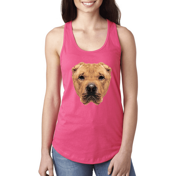 Chinese Shar Pei Dog Animal Lover Ladies Racerback Tank Top