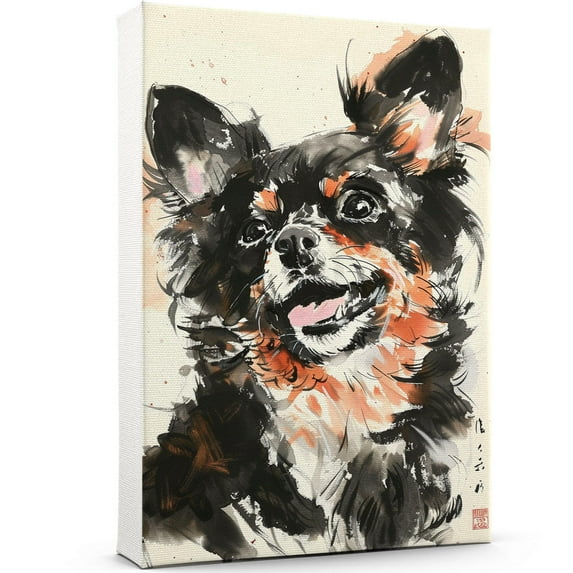 Chinese Shar Pei Dog Canvas Wall Art Prints,Watercolor Dog Art Canvas Painting Poster,Pet Canvas Painting Puppy Artwork 8x12 inches