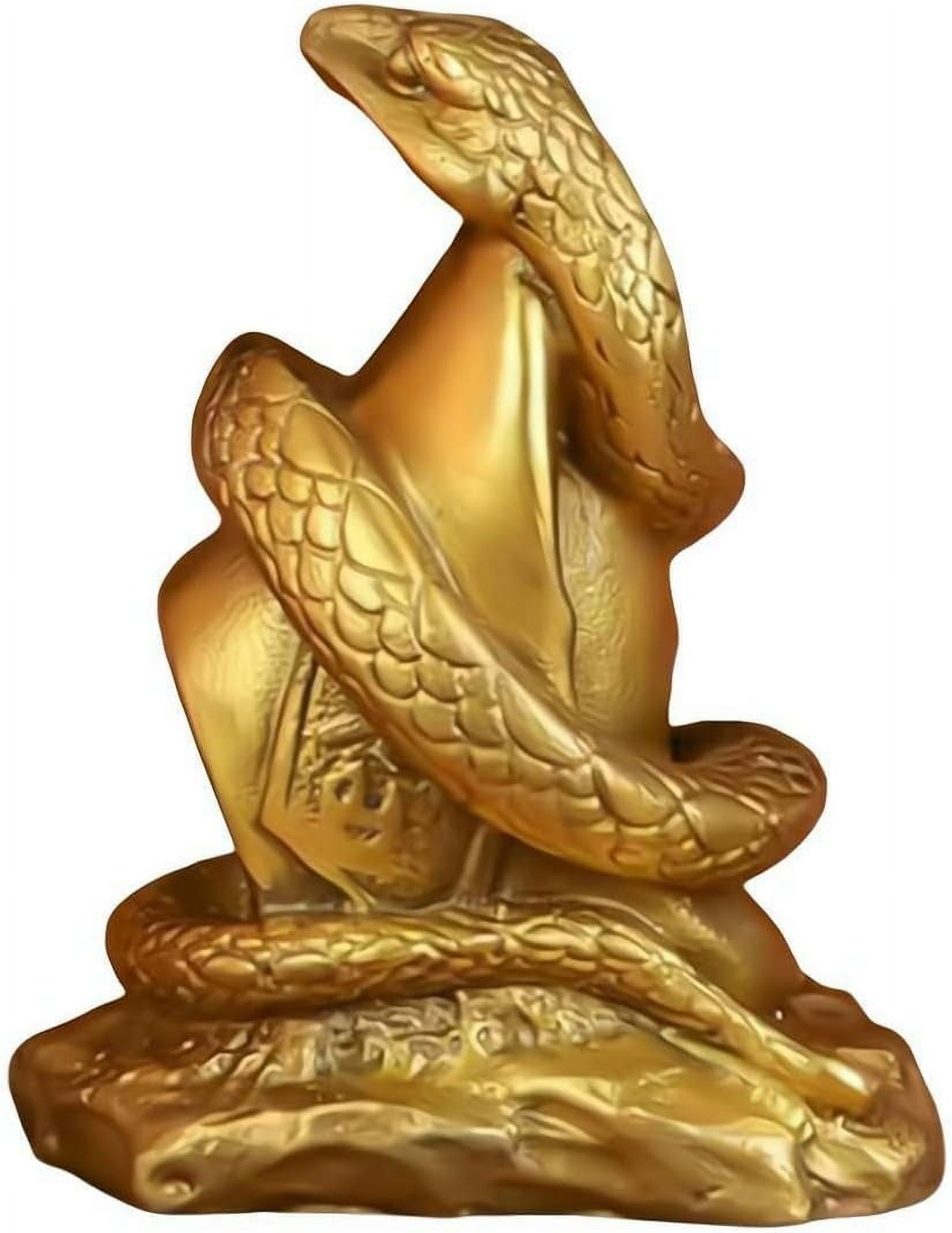 Chinese Snake Statue, 2025 Year of The Snake Figurine, Golden Resin