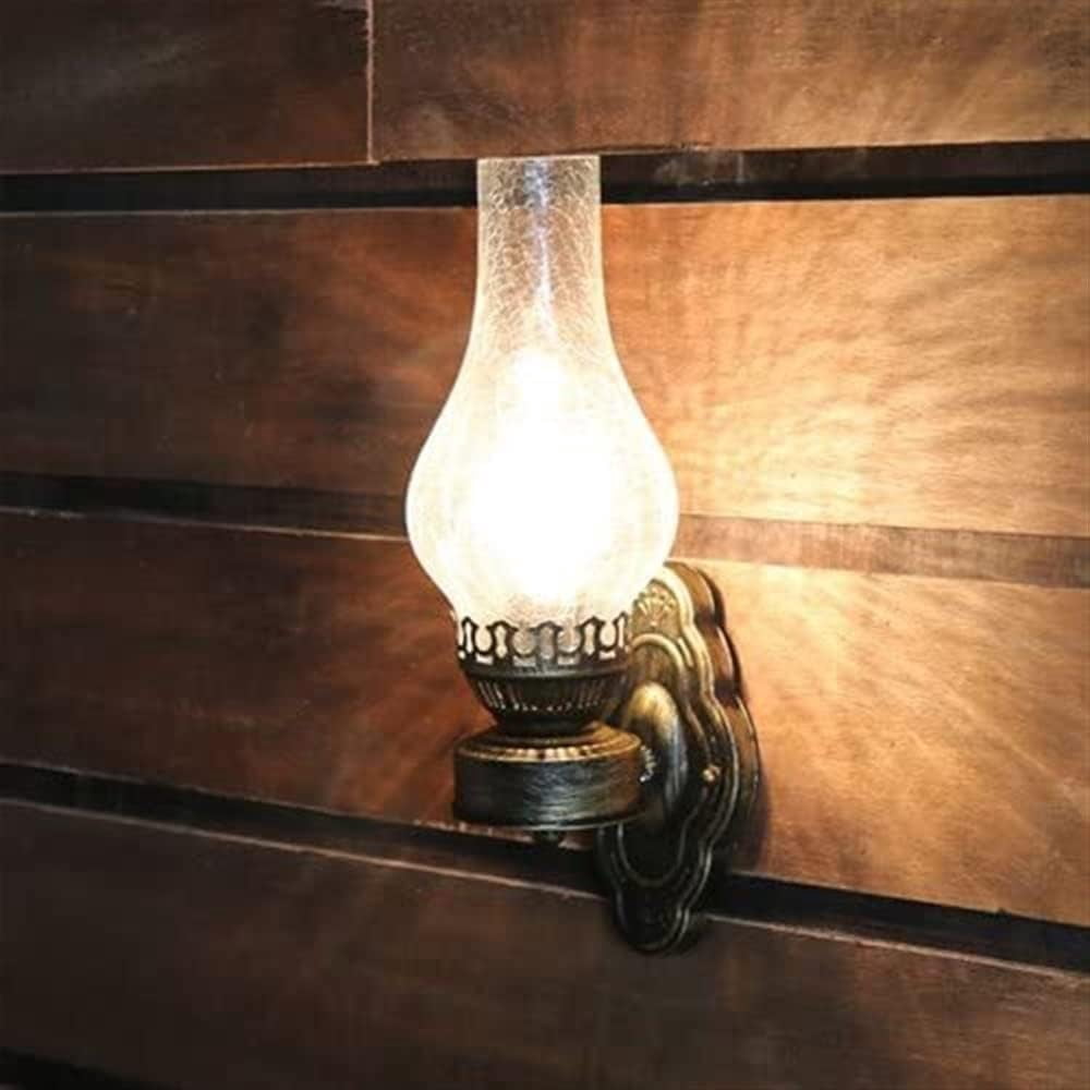 Chinese Style Antique Brown Wall Lamp Vintage Aisle Bar Old Oil Lamp ...