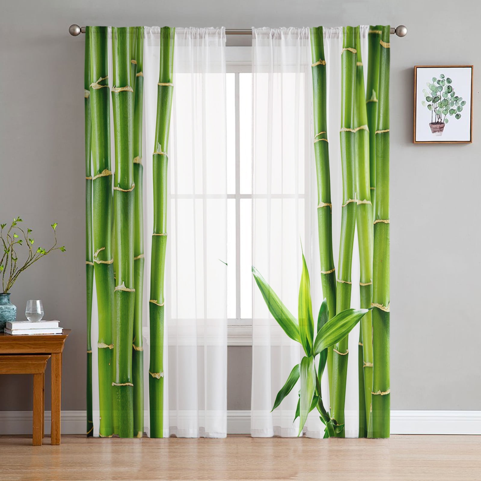 Chinese Style Bamboo Sheer Curtains for Living Room Bedroom Kitchen