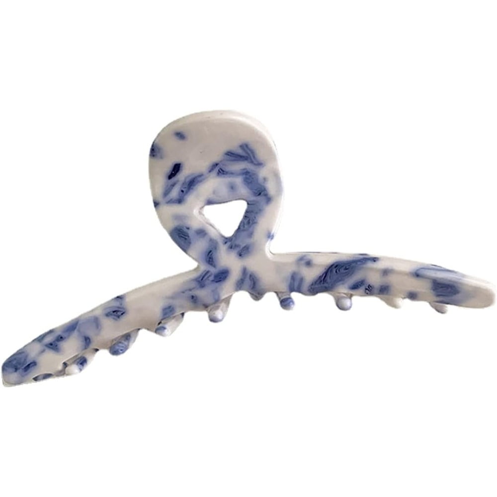 Chinese Style Blue and White Porcelain Woman Hair Claw Retro Acetate Grab Clips Shark Clip Girl Hairpin Crab Hair Clip