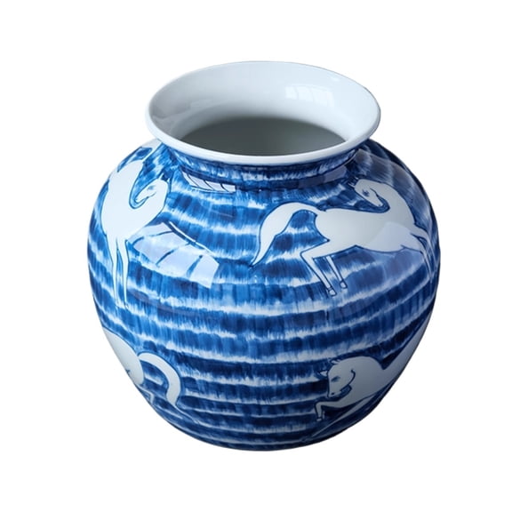Chinese Style Ceramic Vase Hand Painted Ink Blue and White Porcelain Color Porcelain Vase