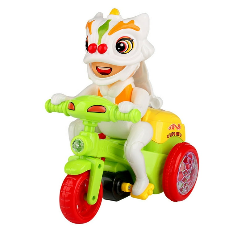 Chinese Style Electric Stunt Tricycle Lion Dance 360 Rotation Colorful Lights Dynamic Music Fun Indoor Entertainment and Educational Toy for Kids Walmart