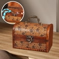 thumbnail image 1 of Chinese Style Jewelry Storage Box Lockable Keepsake Decorative Home Decoration Wooden Wedding Gift Organizer Holder Case Container for Style A, 1 of 7