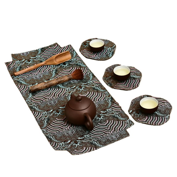 Chinese Style Kitchen Tea Towels Chinoiserie Dish Towels Kitchen Bar Towels Large Plate Cloth Gongfu Tea Tray Mat Kung Fu Tea Accessory Set - style:style 3;