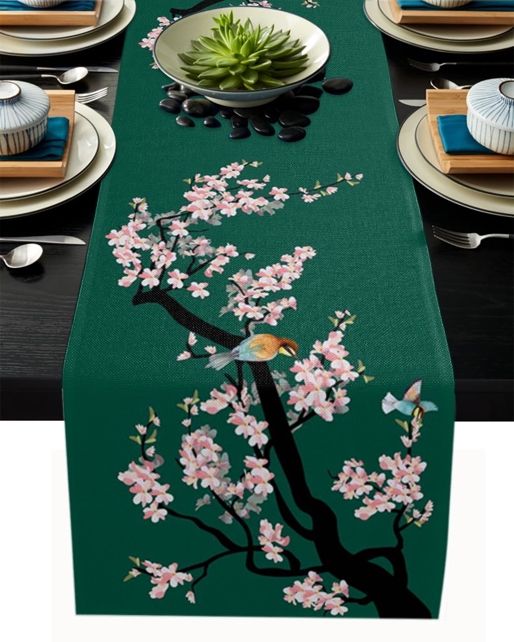 Chinese Style Landscape Painting Ink Painting Table Runner Home Wedding