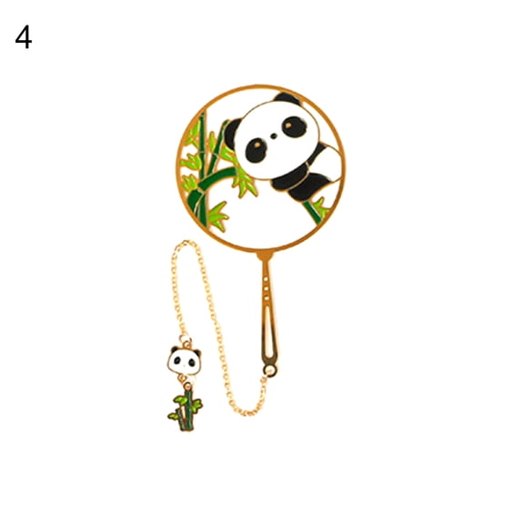 Chinese Style Metal Retro Panda Bookmark Metal Pendant Hollow Book Clip Tassel Pagination Mark Stationery Gift School Supplies