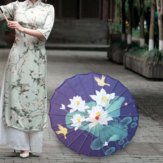Chinese Style Oiled Paper Umbrella, Chinese Art Classical Dance Umbrella Decoration, Paper Parasol Ancient Dance Umbrella, for Costumes Events Style E