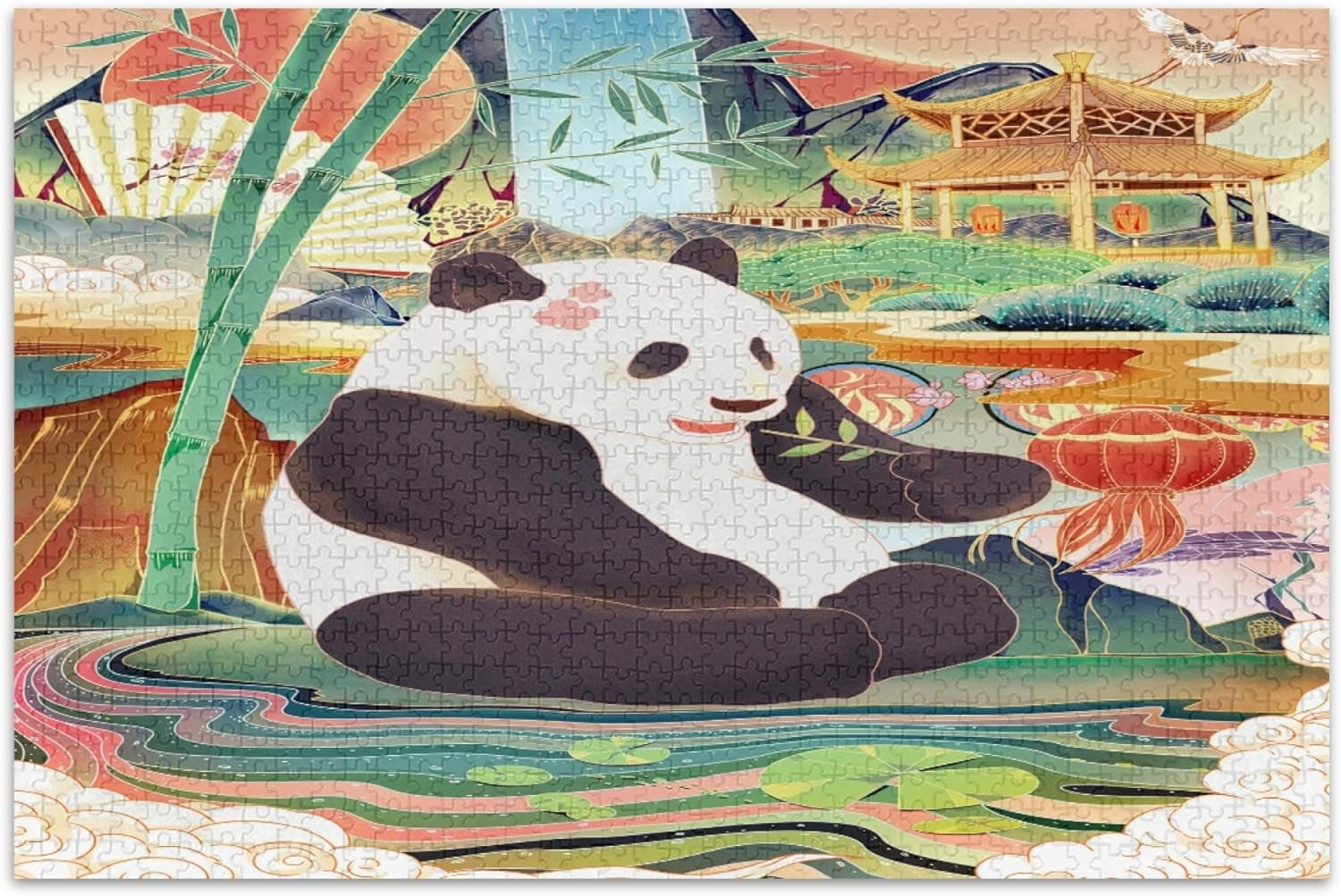 Chinese Style Panda Jigsaw Puzzle 500 Pieces for Adults Teens Kids, Fun ...