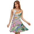 thumbnail image 1 of Chinese Style Pattern Color Dress Fashion Beach Long Dresses Female Party Printed Sundress, 1 of 7