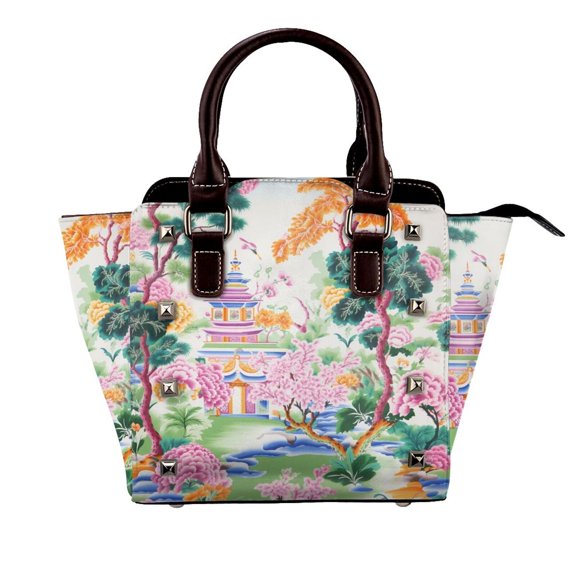 Chinese Style Pattern Color Rivet Fashion One-Shoulder Women's Handbag Tote Bag