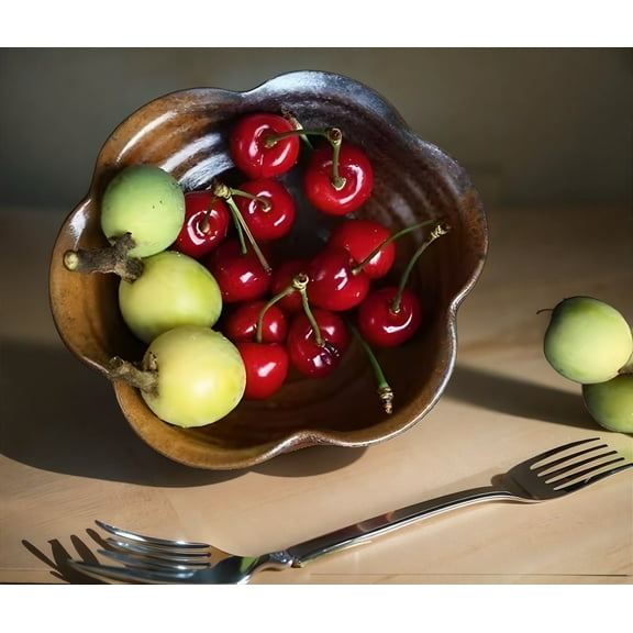 Chinese Style "Plum Blossom" Handcrafted Ceramic "Fruit Plate Stand" Kitchen Decor
Two-piece set