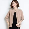 thumbnail image 1 of Chinese Style Printing Zipper Premium Cardigan Half High Collar Thick Women's Clothing Slim Embroidery Hot Selling Wild Knitting, 1 of 5