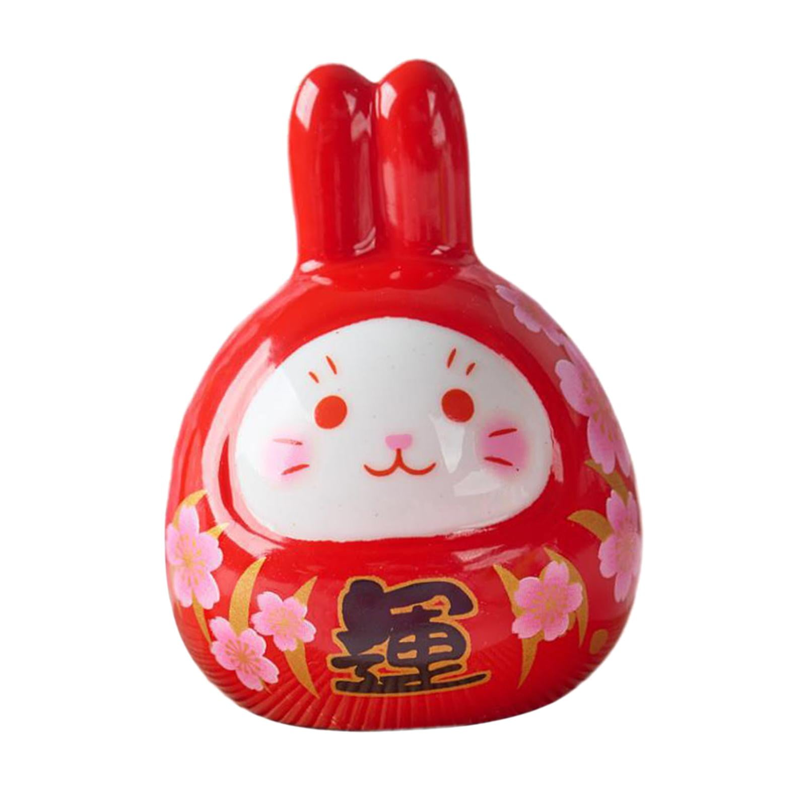 Chinese Style Rabbit Statue Desktop Ornament Ceramic Small Bunny ...