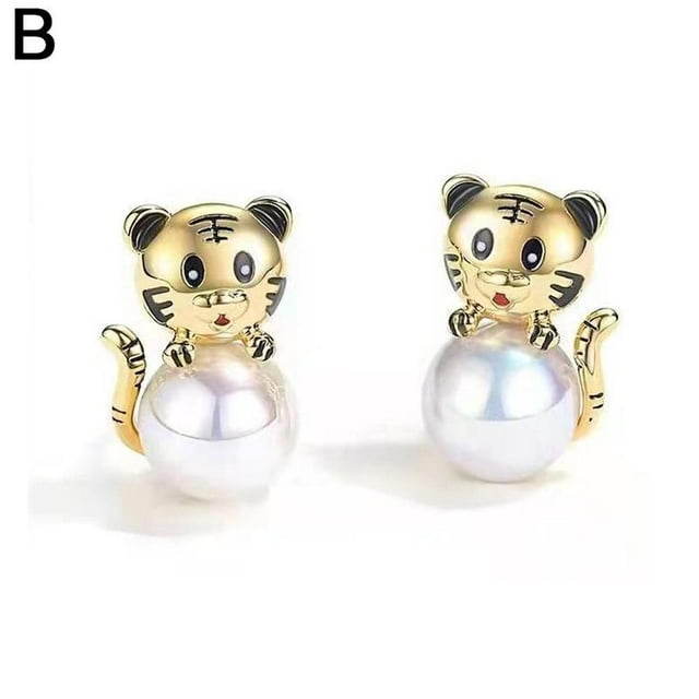 Chinese Style Rhinestone Pearl Earrings For Women Earrings Elegant B2V8
