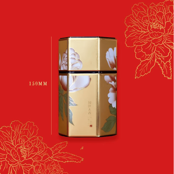 Chinese Style Tinplate Tea Can Hexagonal Design Moisture-proof Sealed Jar For Black Tea/Green Tea Small Item Storage Iron Box