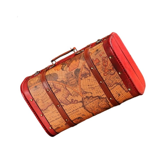 Chinese Style Wooden Storage Box Faux1eatherHand Carry Organiser For Travel