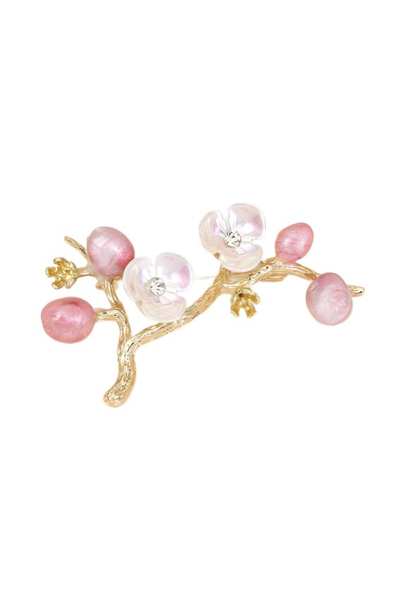 Chinese Styles Floral Brooch Vintage Fashion Rhinestones Plums Flower Laple Pin for Clothes Vintage Ornament Gift For Her
