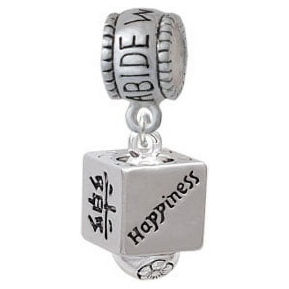 Chinese Symbol Happiness Square Spinner - Abide With Me Charm Bead