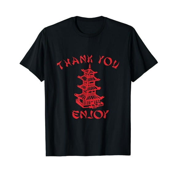 Chinese Takeaway Food Thank You Enjoy Funny Asian T-Shirt