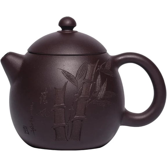 Chinese Tea Ceremony Gift Handmade Beauty Kettle Teaware 210ml Yixing Purple Clay Tea Pot Hand-carved Dragon Egg Teapot