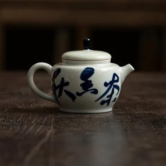 Chinese Tea Maker Kettle With Filter Kung Fu Tea Set Pure Hand Painted Literature Ceramic Teapot Retro Plant Ash Mini Pot 100ml