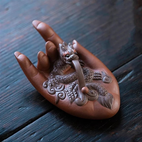 Chinese Tea Set Decoration Gifts Yixing Handmade Purple Clay Sculpture Tea Pet Lucky Dragon Figurine Ornaments