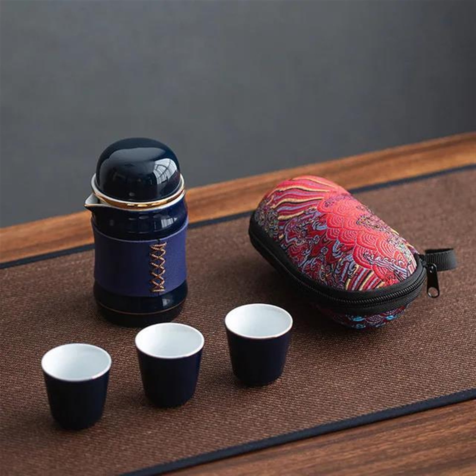 Chinese Tea Set Set Of Ceramic Travel Kungfu Tea Set Simple Tea Brewing ...
