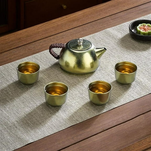 Chinese Tea Set With Box Pure Titanium Tea Pot Tea Cup Set High Grade Heat Resistant Round Kung Fu Tea Puer Tea Set