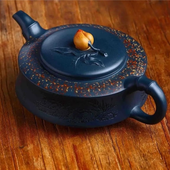 Chinese Teapot Collection 350ml Yixing-Handmade Clay Teapot Celestial Clay Fairy Peach Kung Fu Tea Set