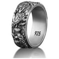 thumbnail image 1 of Chinese Tiger Band Ring for Men, Traditional Ornament Ring in Sterling Silver Ring, Ring for Men, Chinese Tiger Silver Jewelry, Ethnic Ring, 1 of 5