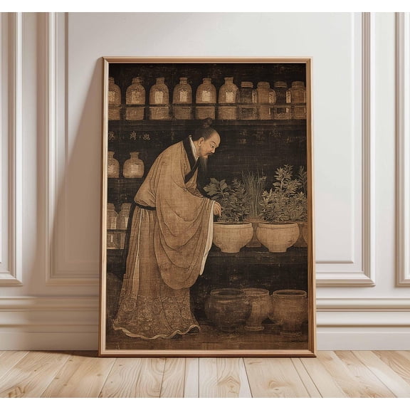 Chinese Traditional Asian Vintage Calligraphy Oriental History Wall Art Unframed Paper Print