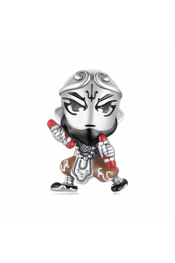 Chinese Traditional Culture Figurine Charm, 925 Sterling Silver Accessory, Compatible with 3mm-4.5mm Bracelet