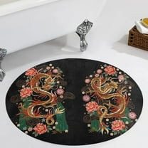 Chinese Traditional Dragons Round Carpet Circle Rug Outdoor Patio Area Rug Washable Large Area Rugs Hallway Room Decor Fitness Mats
