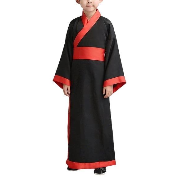 Chinese Traditional Hanfu Dress Suit for Boys and Girls Han Dynasty Ancient Party Dress Culture Clothing, Party Carnival, 7-8 Years