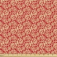 thumbnail image 1 of Chinese Upholstery Fabric by the Yard, Oriental Blossoms with Tangled Curly Leaves Antique Design of Flowers, Decorative Fabric for DIY and Home Accents, 2 Yards, Vermilion Beige by Ambesonne, 1 of 4