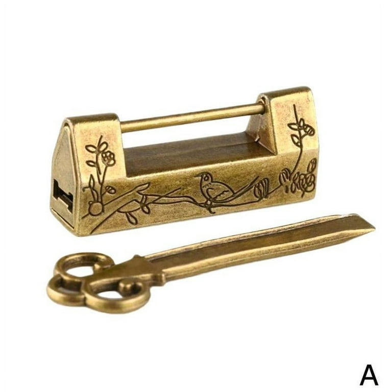 large Vintage style antique BATAVIA  5 Padlock solid brass key heavy lock  works watson 099 - Silk Road Yamba - Javanese Handicrafts & Accessories
