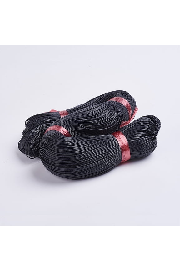Chinese Waxed Cotton Cord Macrame Bracelet Necklace Jewelry Making Black 1mm 360yard/bundle(330m/bundle)
