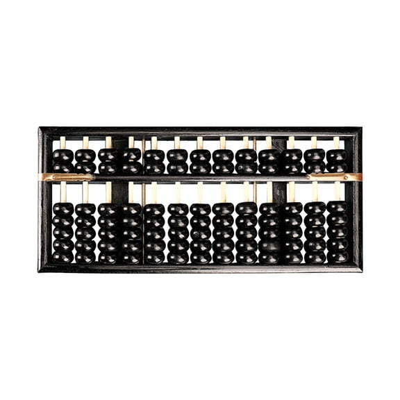 Chinese Wood Abacus Math Exquisite Workmanship , 13 Column Black