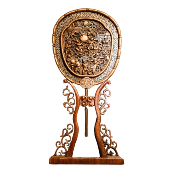 Chinese Wood Stand Wooden Couple Figurine Sculpture Home Decor Harmony Unity Joy Bliss Union Prosperity Concord Accord Amity